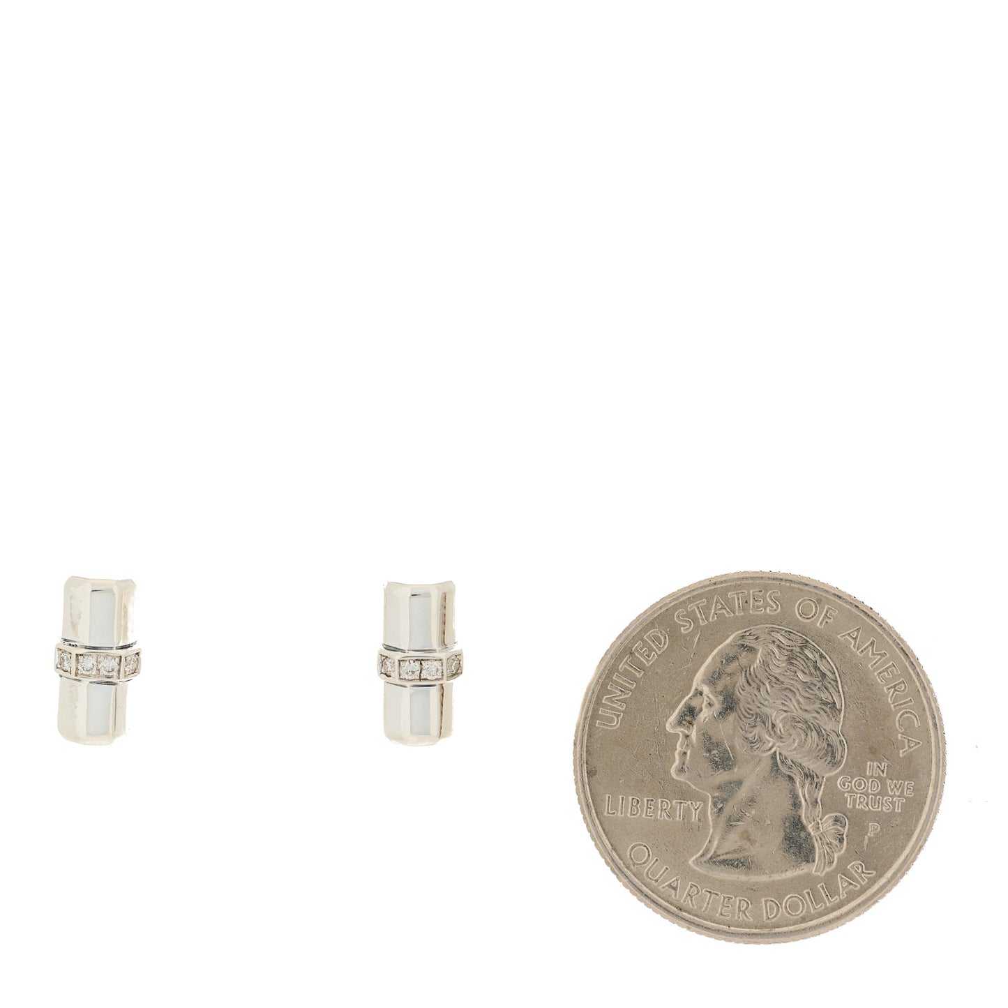 Sterling Silver Diamond Lexington Barrel Earrings