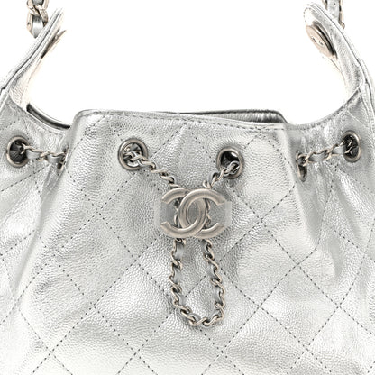 Chanel Metallic Caviar Quilted Mini Chanel 25 Handbag Silver 8 of 10