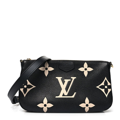 Louis Vuitton Empreinte Monogram Giant Multi Pochette Accessories Large Pochette Black Beige 1 of 9
