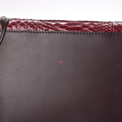 Celine Python Smooth Calfskin Mini Luggage Burgundy 12 of 16