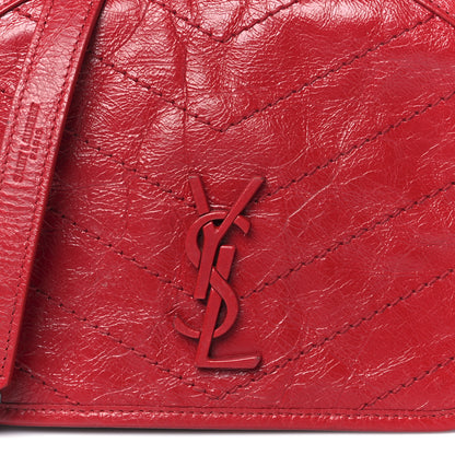 Saint Laurent Crinkled Calfskin Matelasse Monogram Niki Chain Wallet Rouge Eros 8 of 10