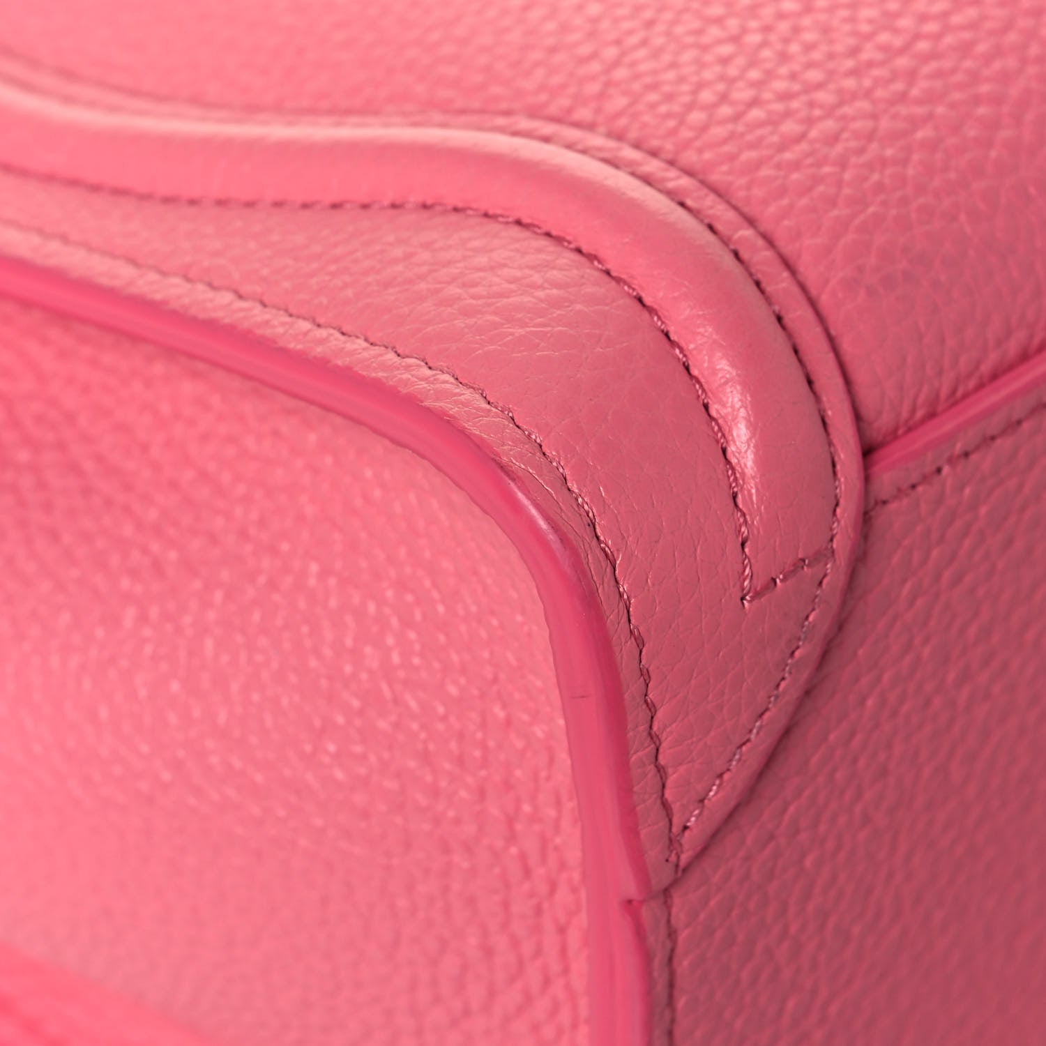 Celine Drummed Calfskin Nano Luggage Flamingo 10 of 15