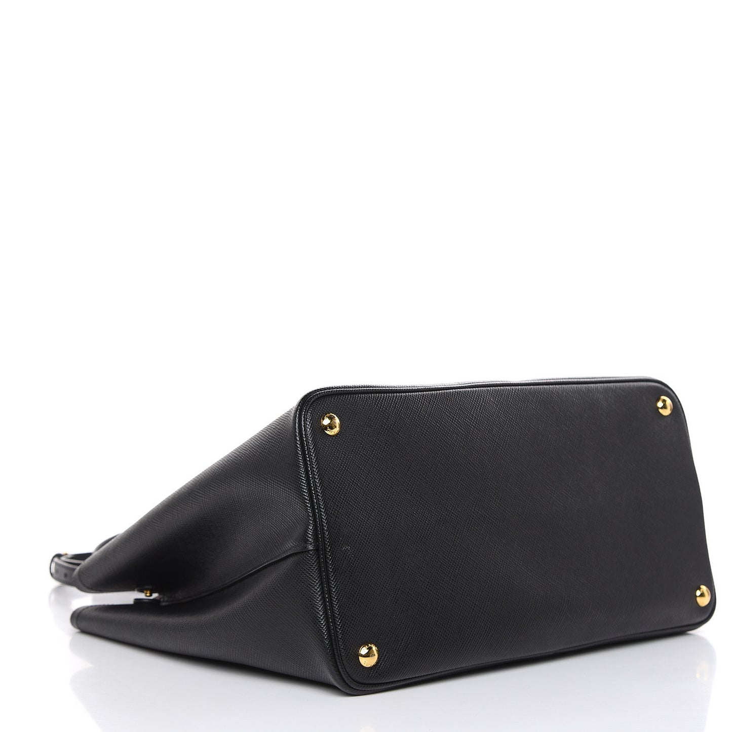 Saffiano Cuir Large Double Bag Black Fuoco