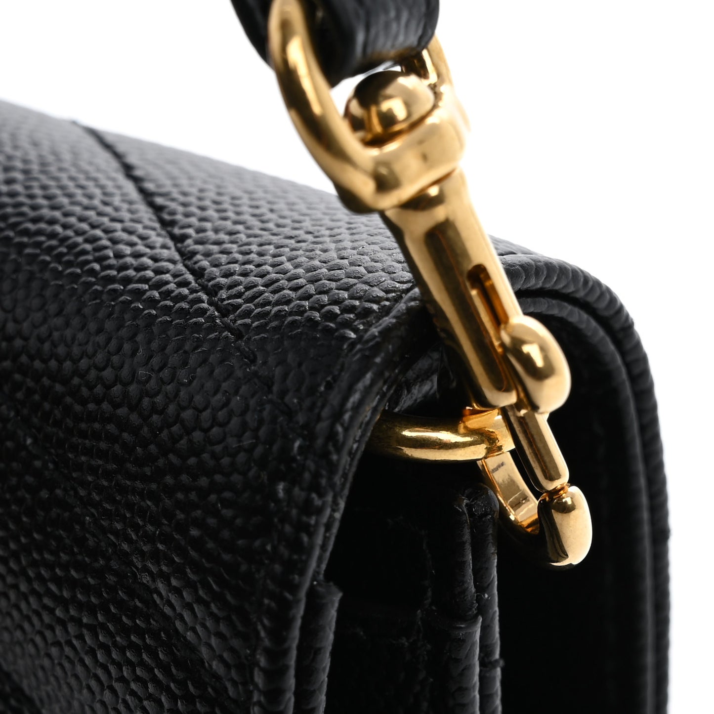 Grain De Poudre Matelasse Chevron Monogram Envelope Clutch Black