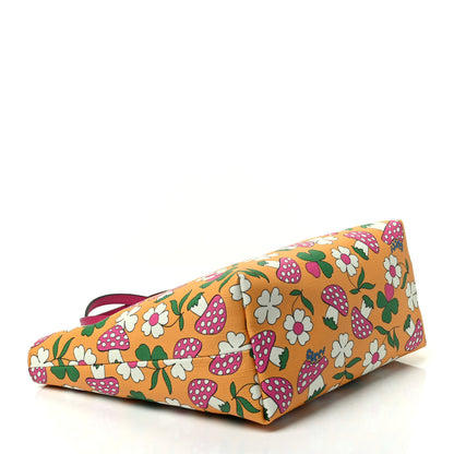 Gucci Canvas Childrens Flower Mushroom Print Tote Pink Yellow 3 of 9