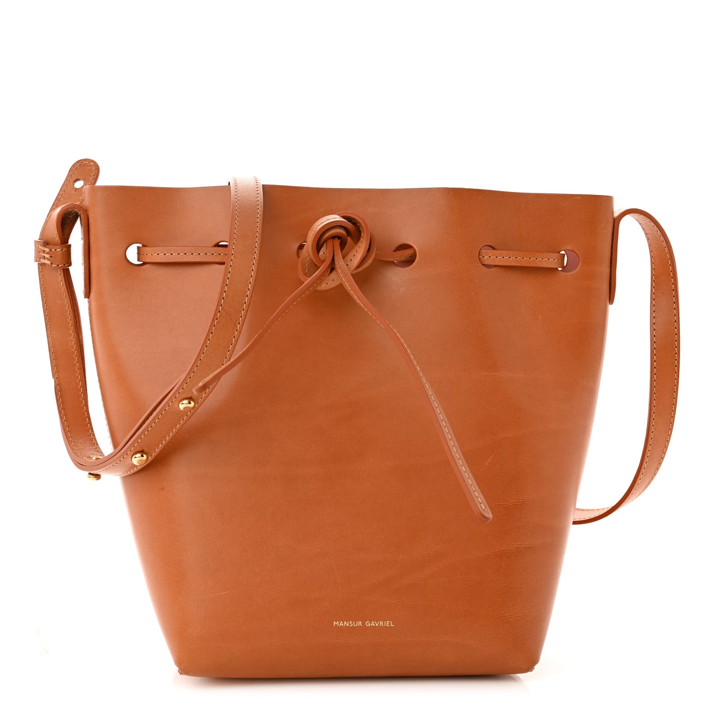 Calfskin Mini Bucket Bag Cammello Rosa