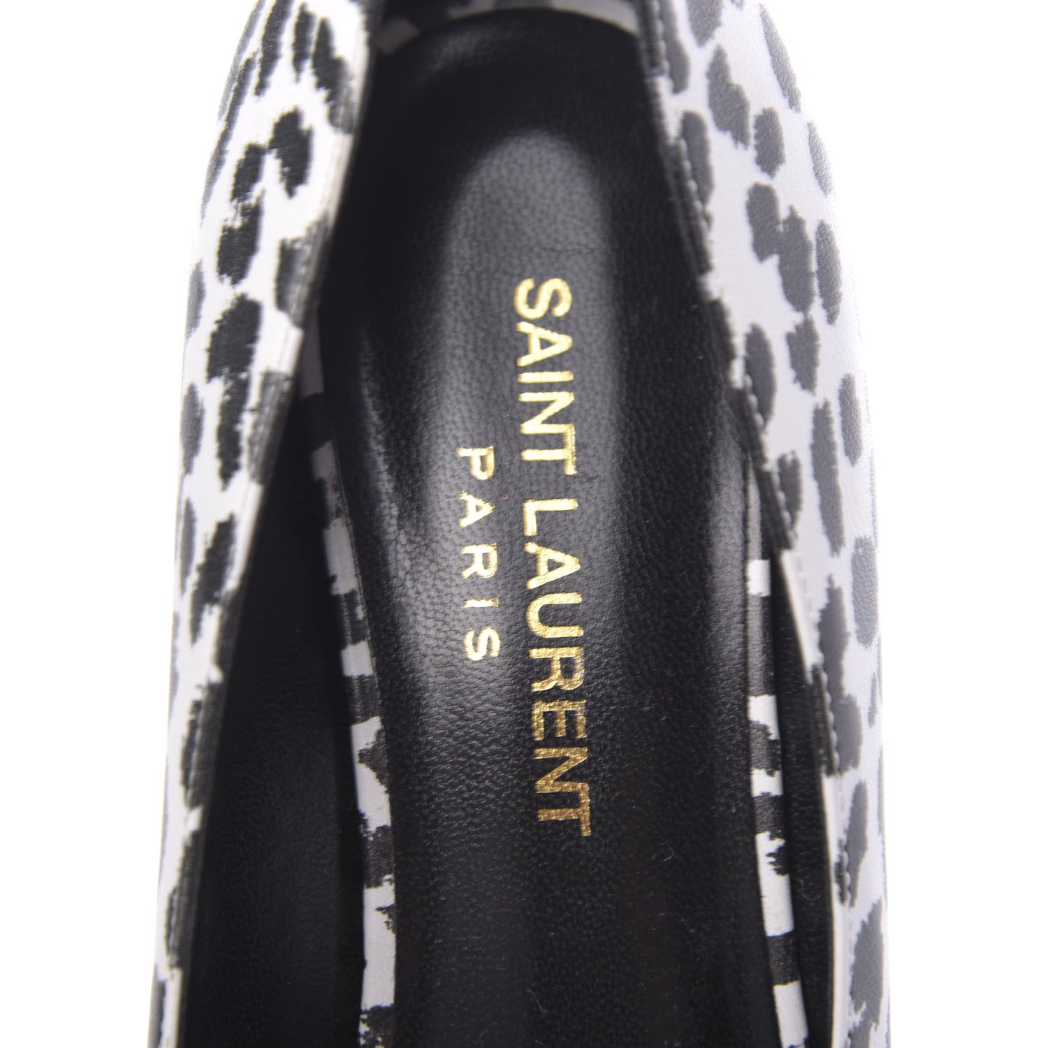 Saint Laurent Soft Calfskin Baby Cat Paris 50 Pumps 35.5 Bianco White Black 6 of 10