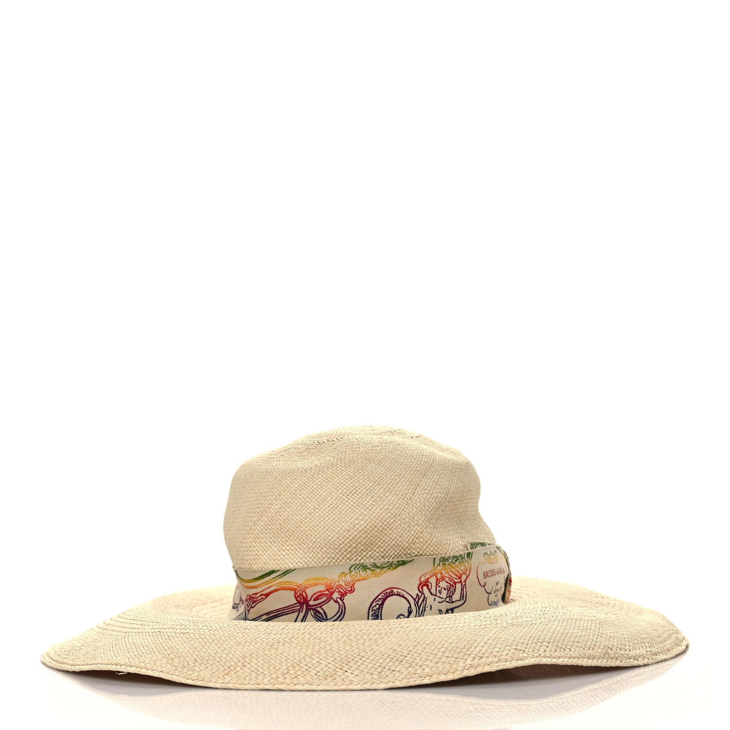 Hermes Panama Straw Brisa Brides De Gala Hat 57 Naturel Multicolore 7 of 8