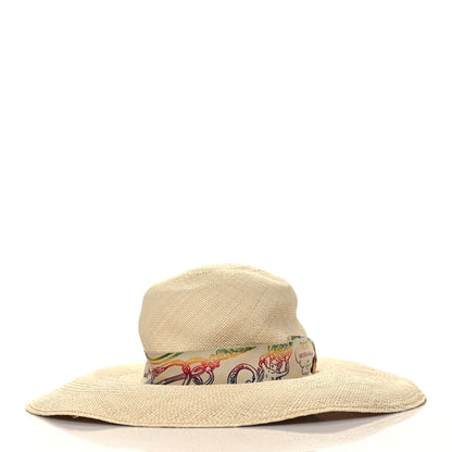 Hermes Panama Straw Brisa Brides De Gala Hat 57 Naturel Multicolore 7 of 8