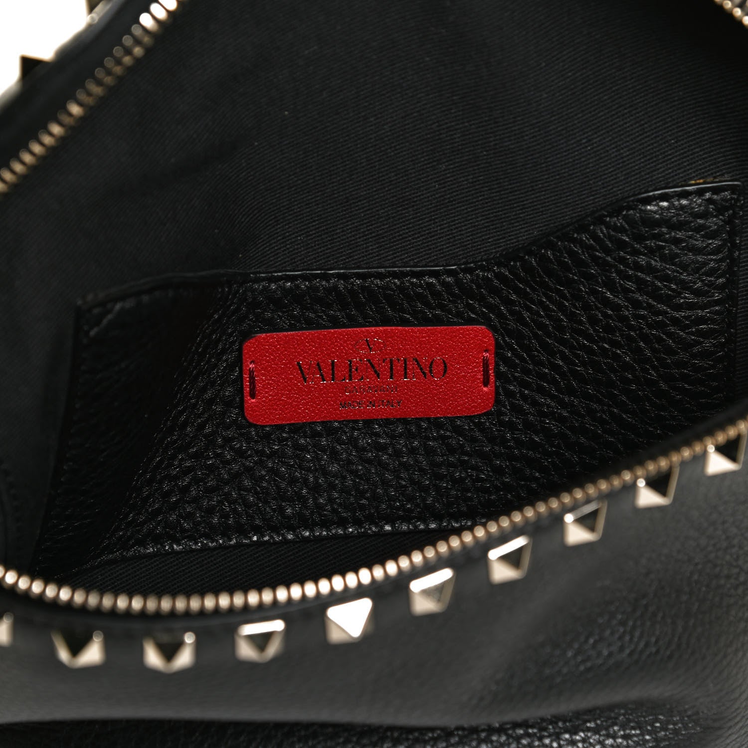 Valentino Garavani Grainy Calfskin Rockstud Belt Bag Black 6 of 9