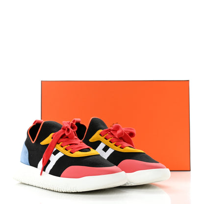 Hermes Knit Suede Goatskin Womens Crew Sneakers 38 Multicolor 8 of 8