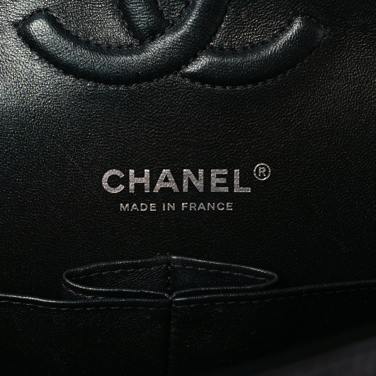 Chanel Iridescent Crumpled Calfskin Quilted Medium Double Flap Dark Green 6 of 9