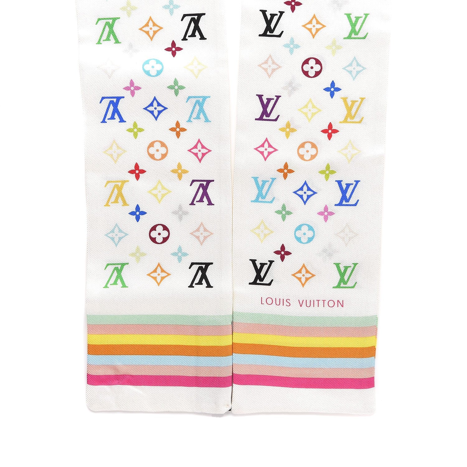 Louis Vuitton Silk Monogram Multicolor Bandeau White 3 of 5