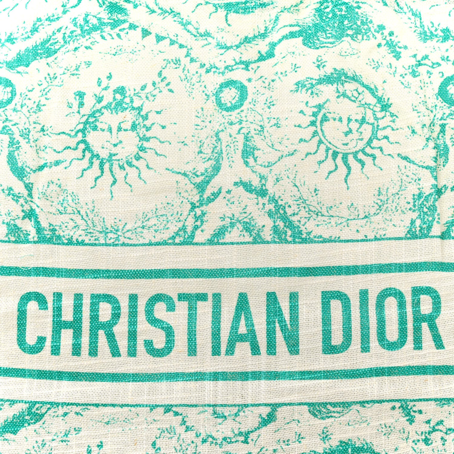 Christian Dior Straw Toile De Jouy Soleil Dioriviera Tote Aquamarina 7 of 10