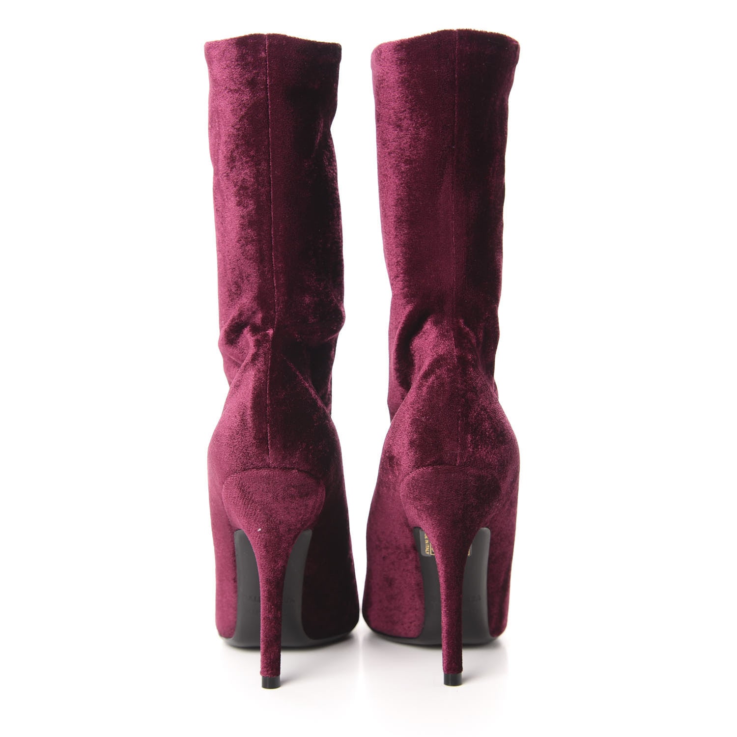 Balenciaga Velvet Extreme Pointed Toe Knife Booties 36 Rouge Prune 5 of 8