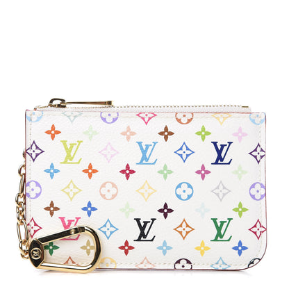 Louis Vuitton Monogram Multicolor Key Pouch White Litchi 1 of 6