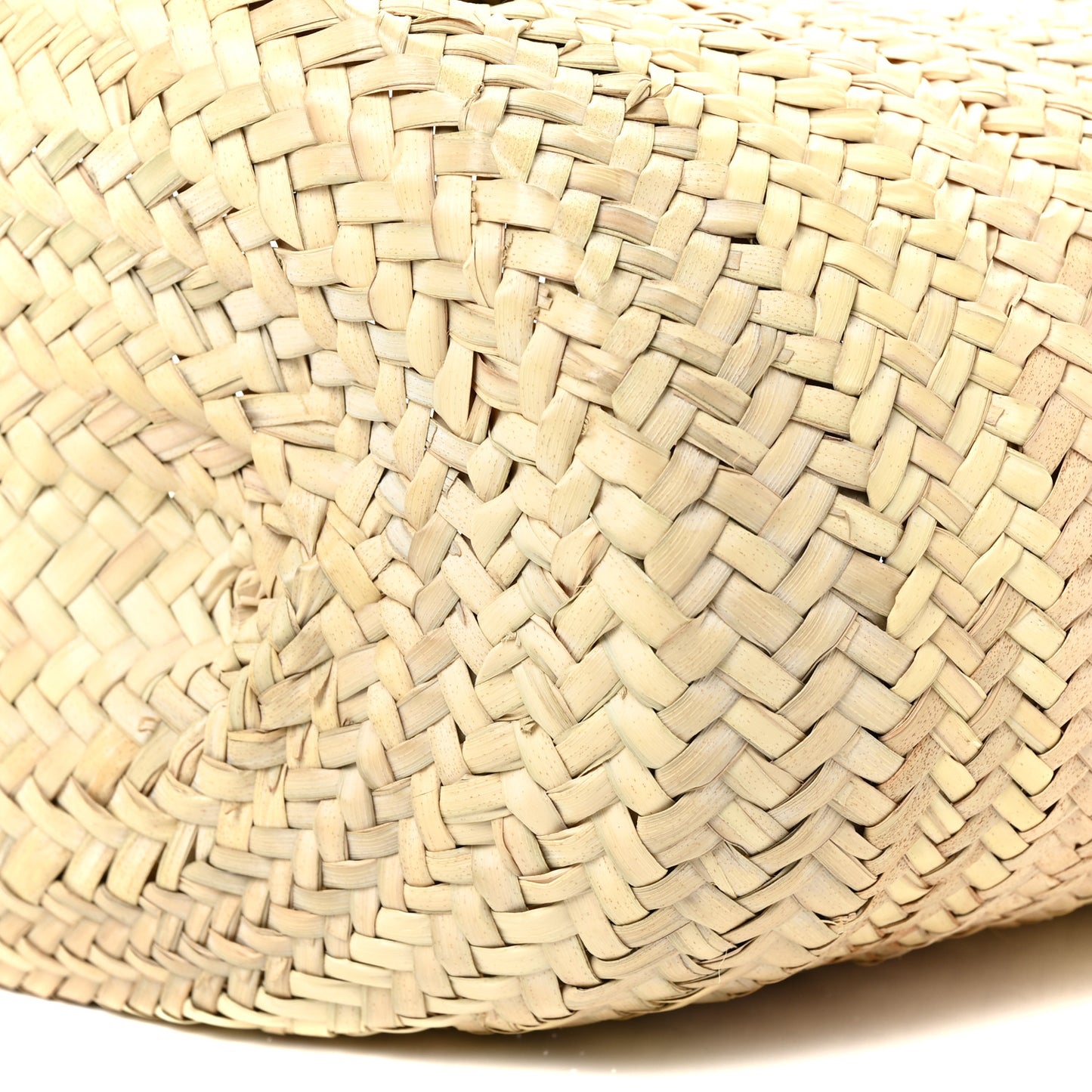 Raffia Calfskin Triomphe Medium Panier Tan