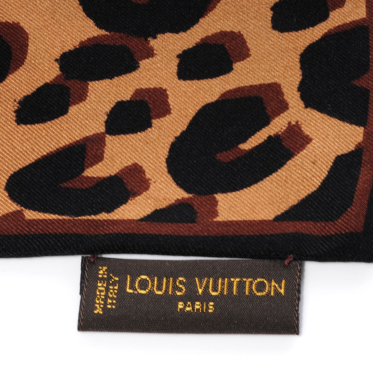 Silk Leopard Bandeau Scarf Marron