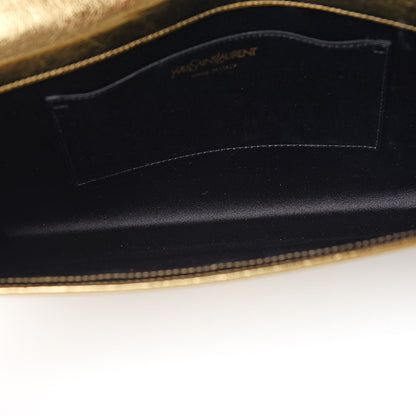 Saint Laurent Metallic Calfskin Monogram Large Belle De Jour Clutch Gold 5 of 7