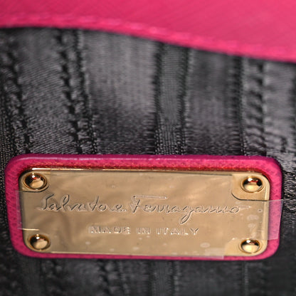Salvatore Ferragamo Printed Calfskin Beky Tote Pink 6 of 9