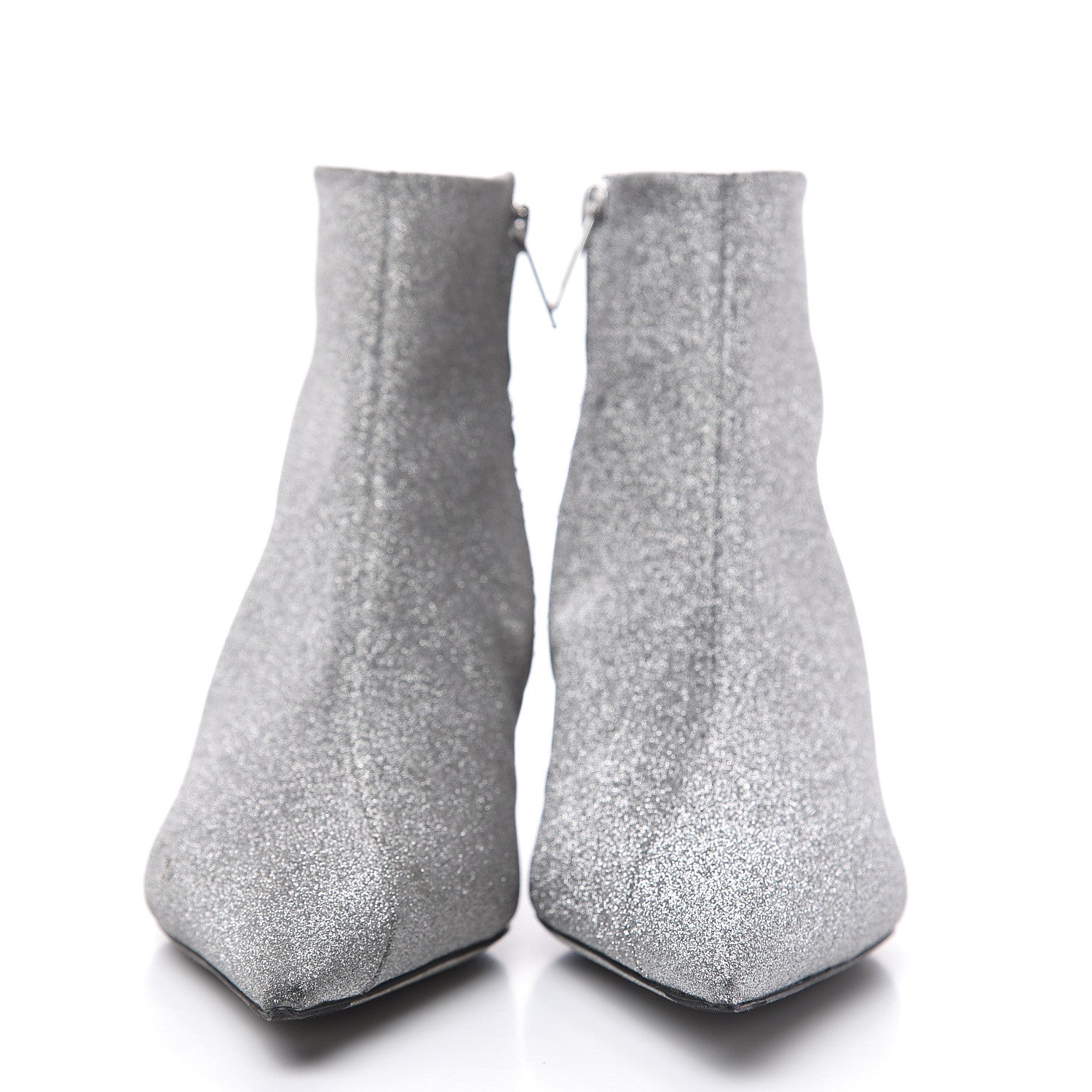 Balenciaga Calfskin Glitter Short 40mm Extreme Pointed Toe Knife Booties 36 Silver Hardware 2 of 12