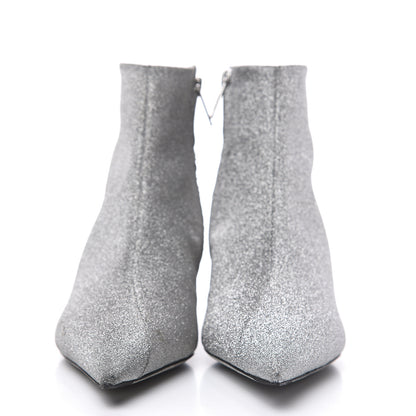 Balenciaga Calfskin Glitter Short 40mm Extreme Pointed Toe Knife Booties 36 Silver Hardware 2 of 12