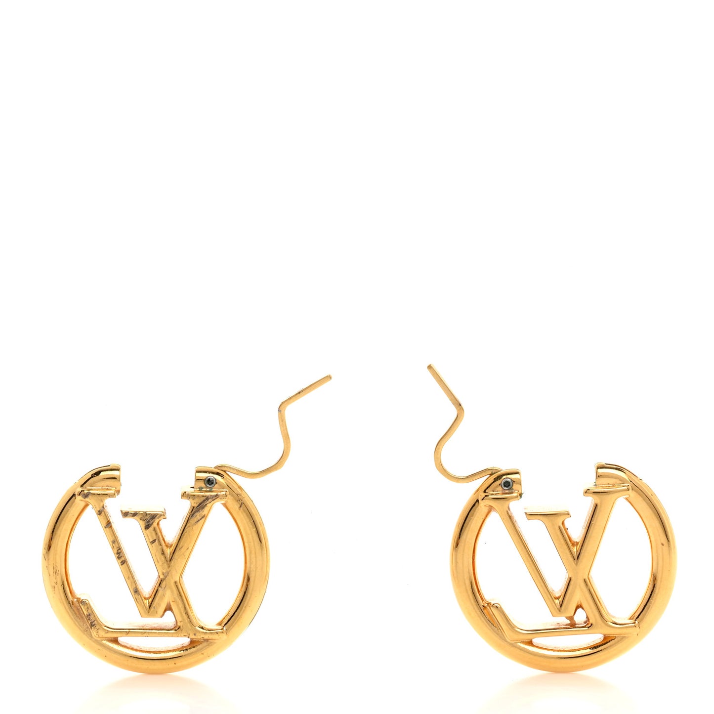 Metal Small Louise Hoop Earrings Gold
