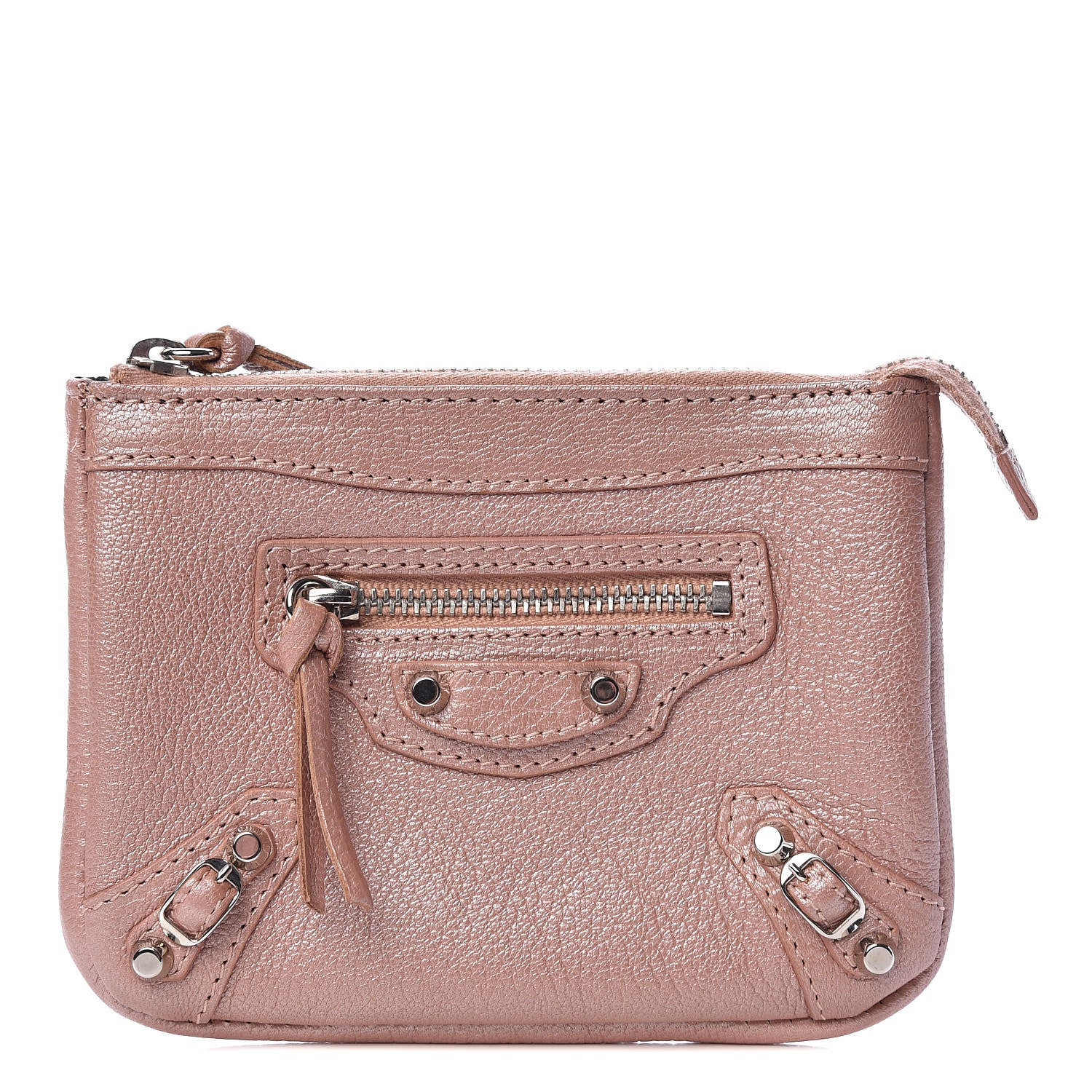 Balenciaga Chevre Classic Silver Hardware M Porte-Monnaie Coin Purse Rose 1 of 7