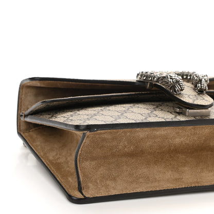 Gucci GG Supreme Monogram Suede Crystal Small Dionysus Shoulder Bag Beige Ebony Taupe 9 of 10
