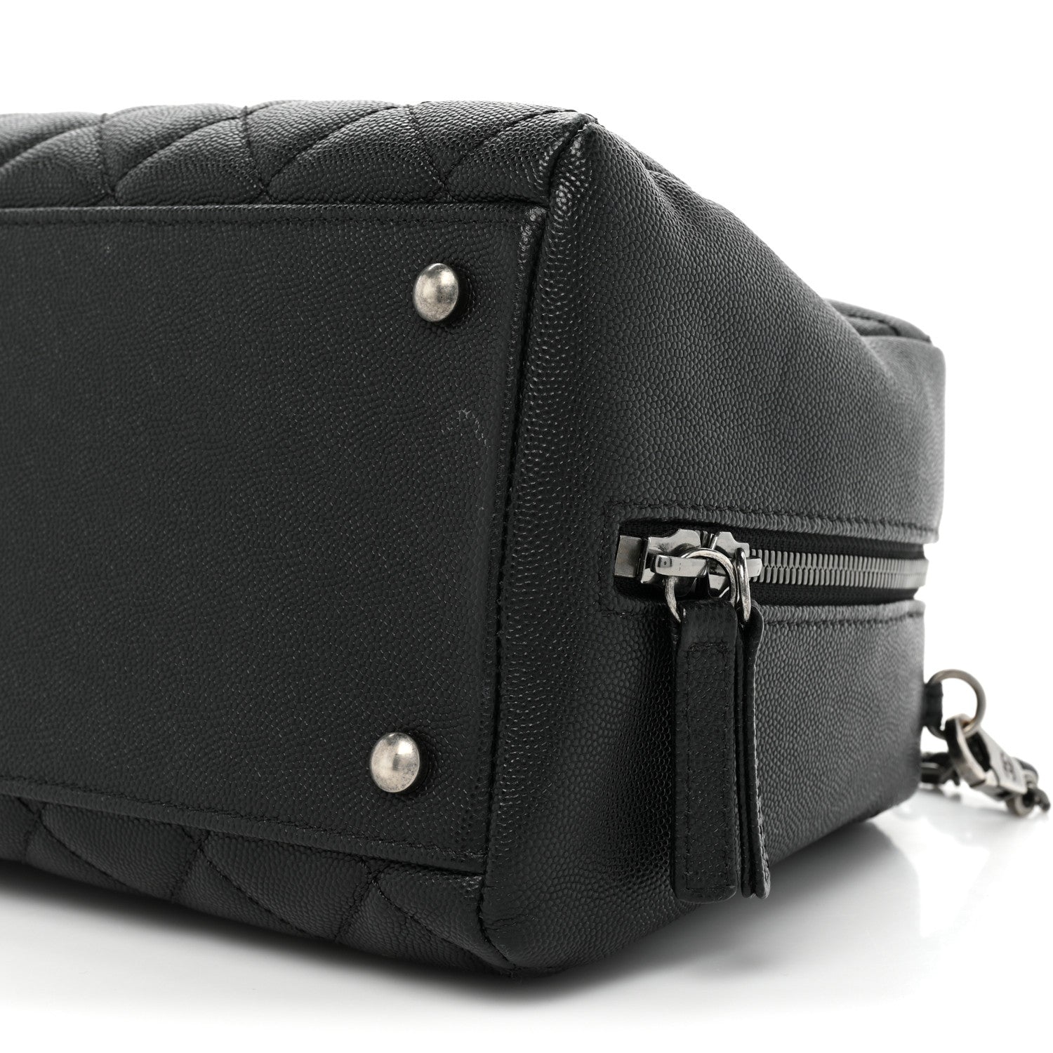 Chanel Caviar Lizard Quilted Coco Handle Bowler Black 8 of 16