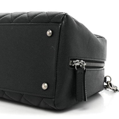 Chanel Caviar Lizard Quilted Coco Handle Bowler Black 8 of 16