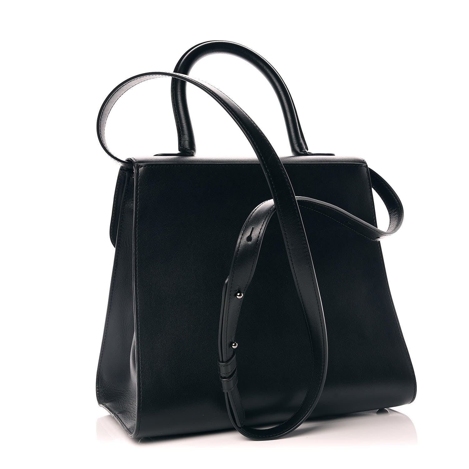 Delvaux Calfskin MM L'Humour Brillant Satchel Black 3 of 9