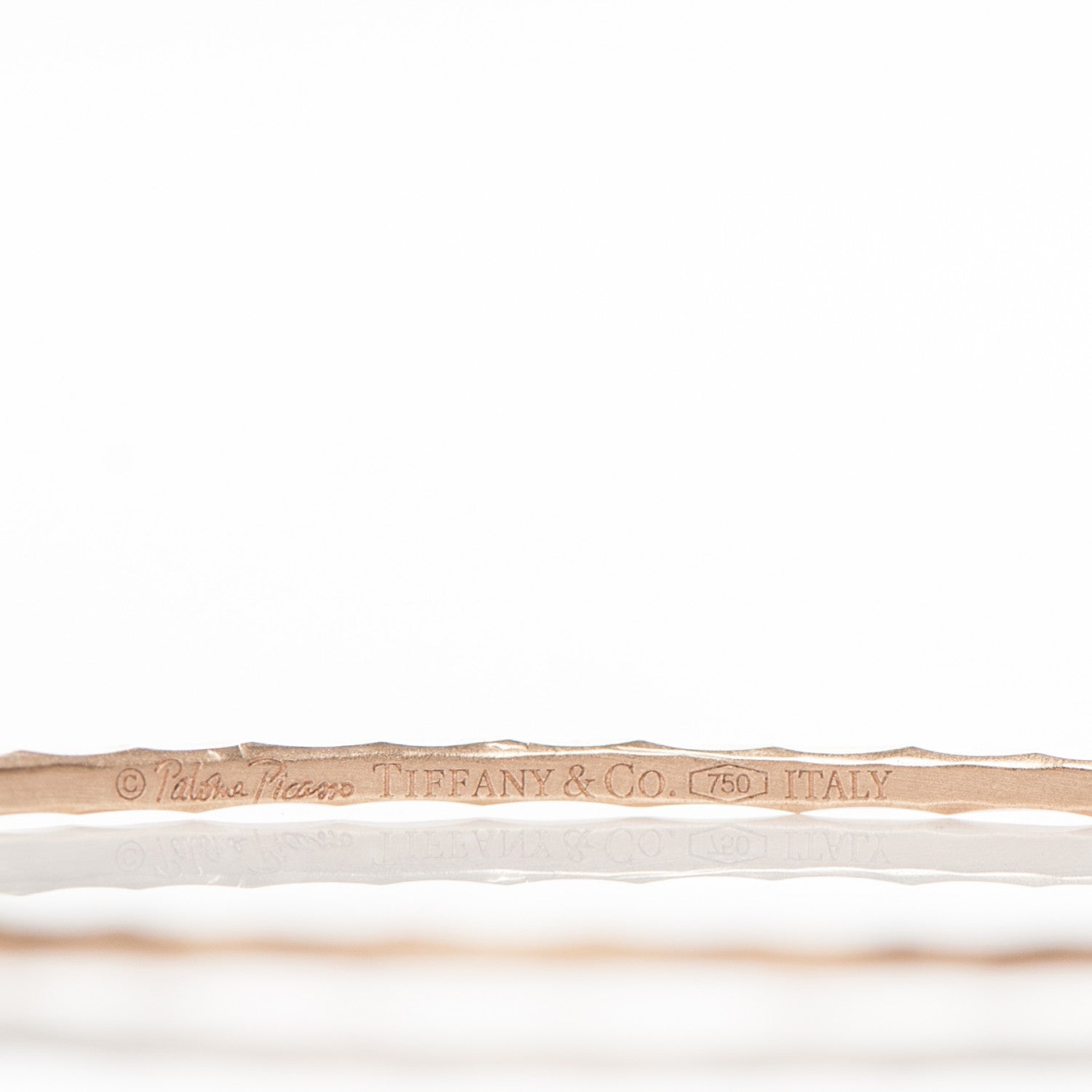 Tiffany 18k Rose Gold Paloma Picasso Hammered Bangle 4 of 4