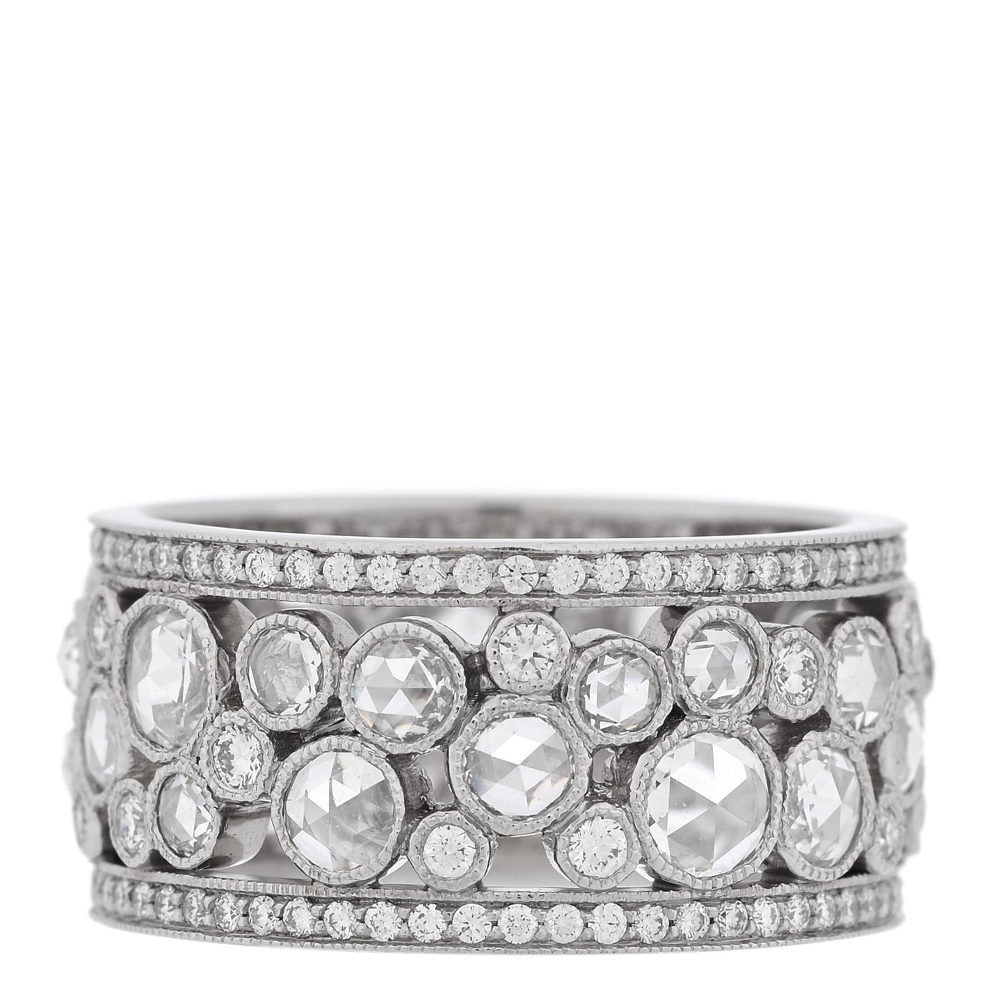 Platinum Diamond Cobblestone Band Ring 51 5.75