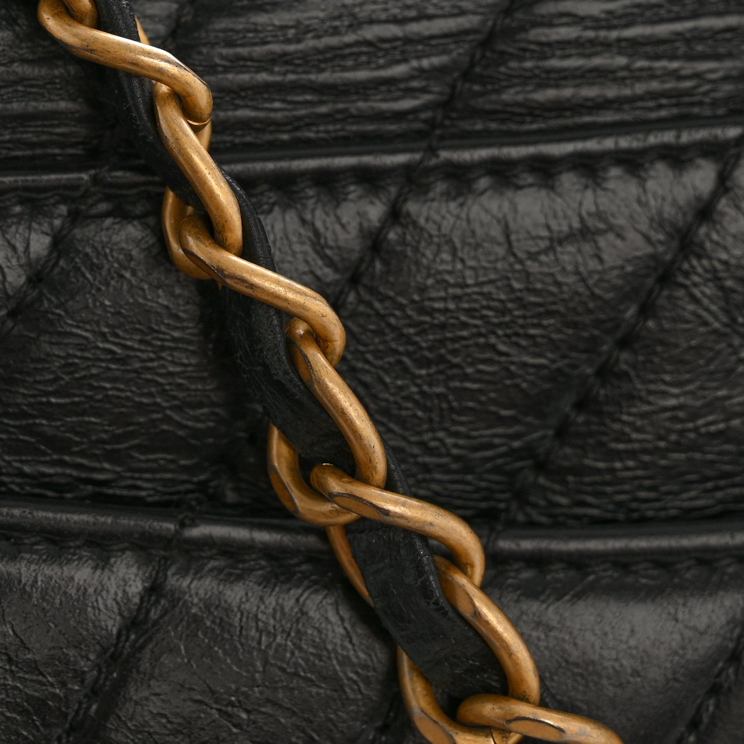 Chanel Calfskin Lizard Chevron Quilted Medium Coco Handle Flap Black 13 of 15