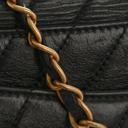 Chanel Calfskin Lizard Chevron Quilted Medium Coco Handle Flap Black 13 of 15