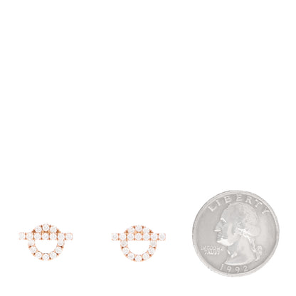 Hermes 18K Rose Gold Diamond Finesse Earrings 2 of 7