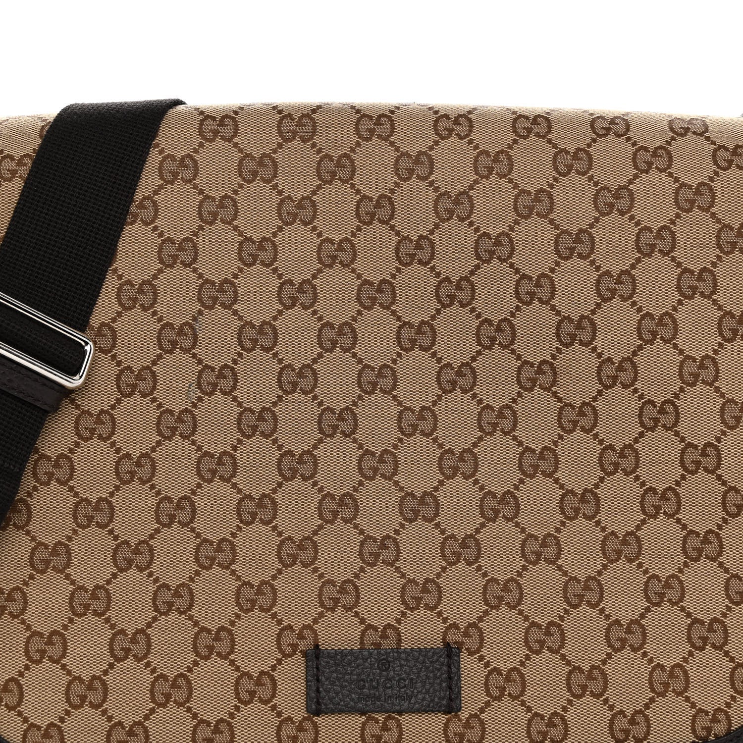 Gucci Monogram Large Flap Messenger Bag Beige Dark Brown 7 of 10