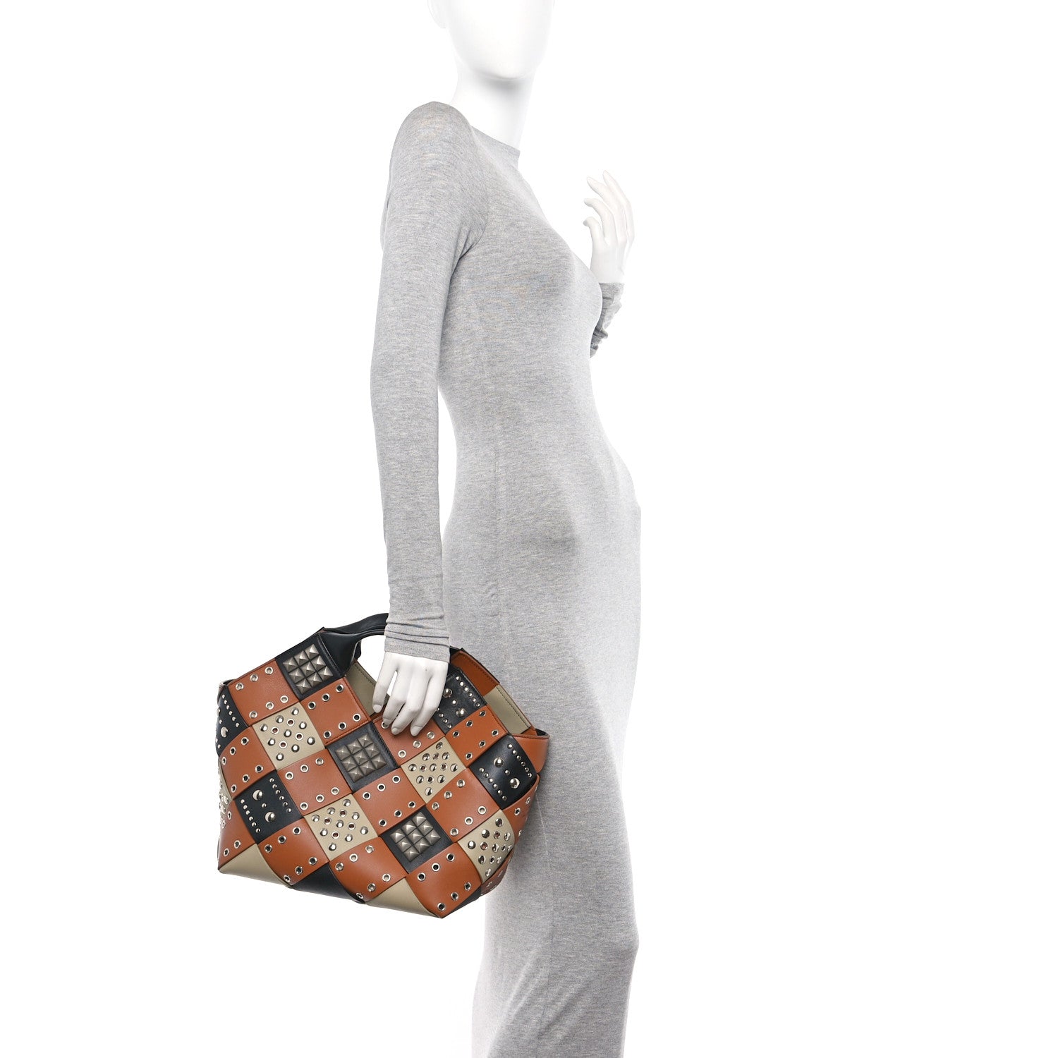 Loewe Calfskin Woven Studded Basket Surplus Bag Multicolor 2 of 12