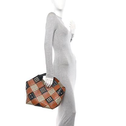Loewe Calfskin Woven Studded Basket Surplus Bag Multicolor 2 of 12