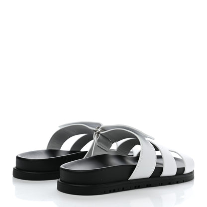 Hermes Calfskin Womens Chypre Sandals 36.5 White 4 of 9
