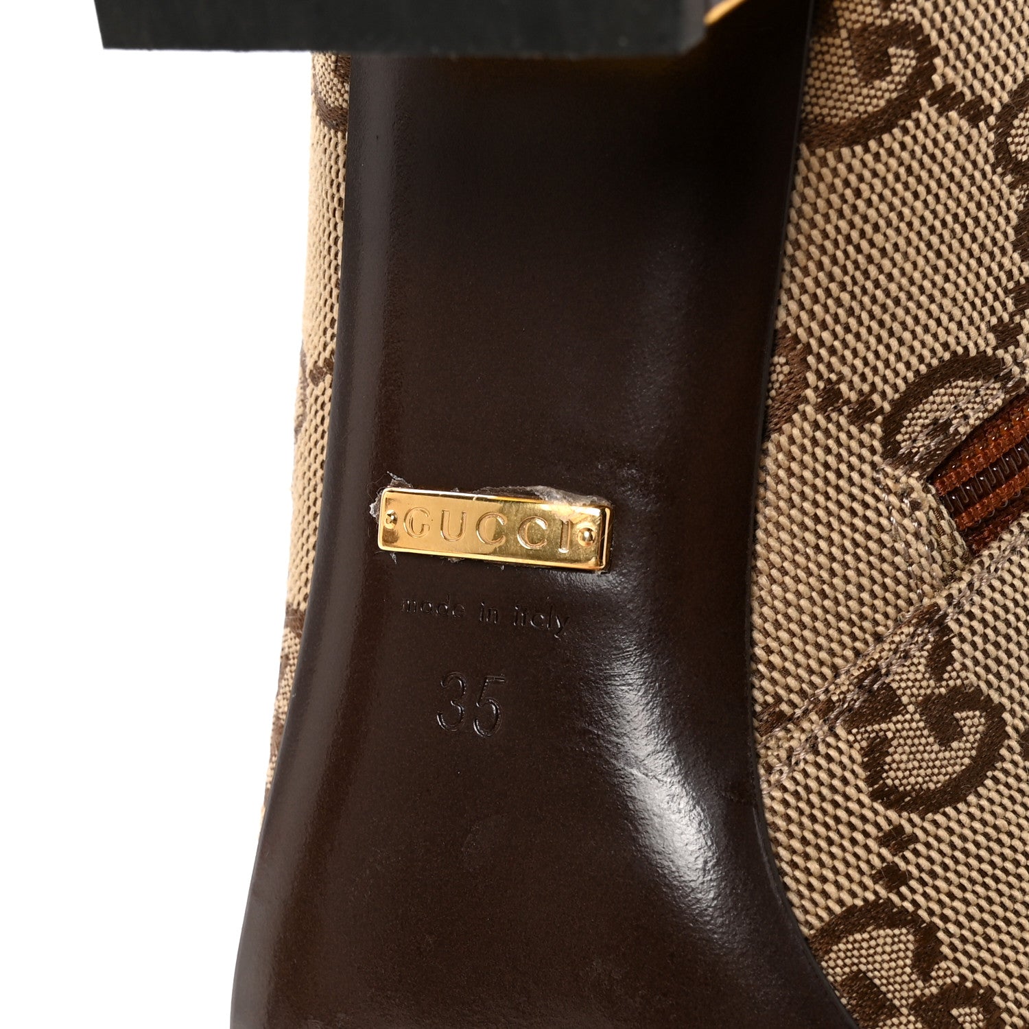 Gucci Monogram Cordovan Lux GG Ankle Boots 35 Beige Cuir 13 of 18