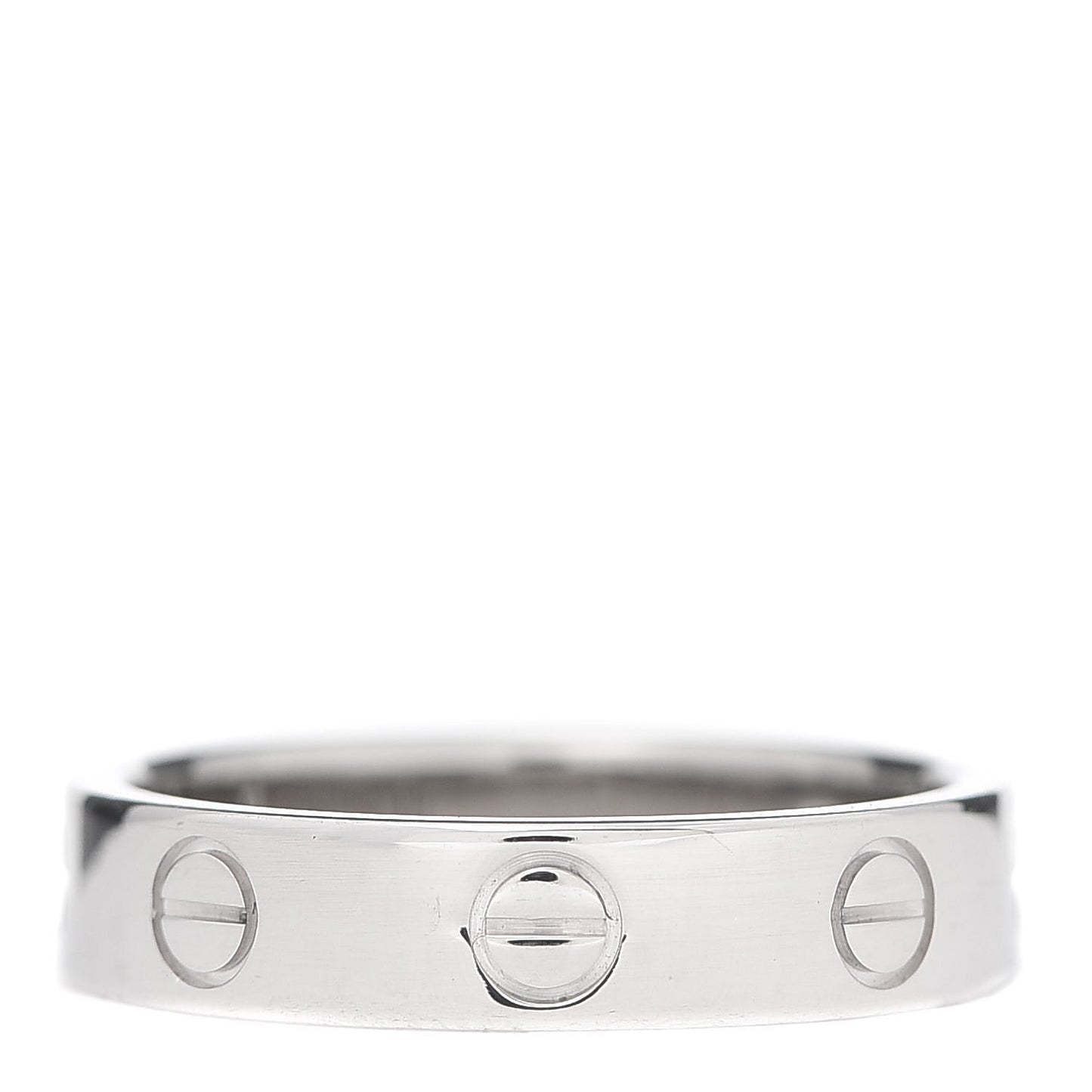 18K White Gold Diamond 4mm LOVE Wedding Band Ring 49 4.75