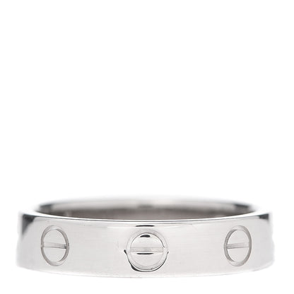 Cartier 18K White Gold Diamond 4mm LOVE Wedding Band Ring 49 4.75 3 of 4