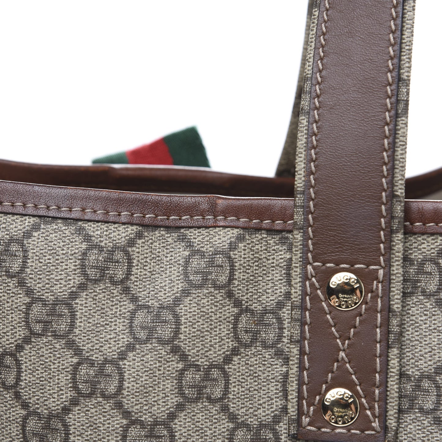 GG Plus Monogram Medium Signature Web Loop Tote Brown