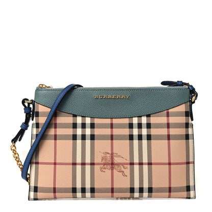 Burberry Haymarket Check Derby Peyton Crossbody Clutch Bag Eucalyptus Green 1 of 8