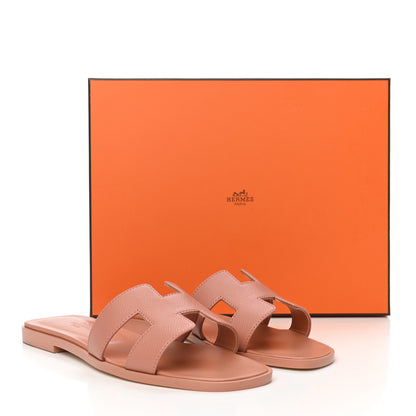 Hermes Epsom Oran Sandals 37 Rose Aube 8 of 8