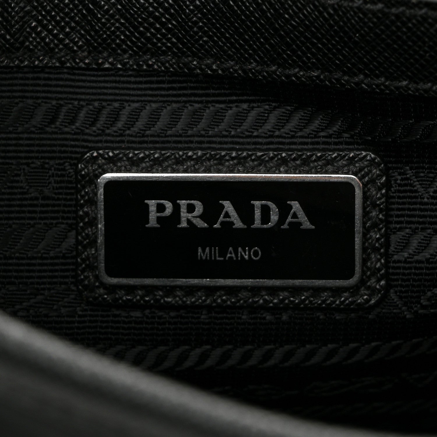 Prada Tessuto Nylon Saffiano Logo Messenger Bag Black 6 of 9