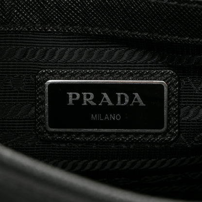 Prada Tessuto Nylon Saffiano Logo Messenger Bag Black 6 of 9