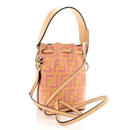 Fendi Vitello Liberty F is Fendi Bi-Color FF 1974 Embossed Mini Mon Tresor Bucket Bag Savana Lollypop 3 of 8